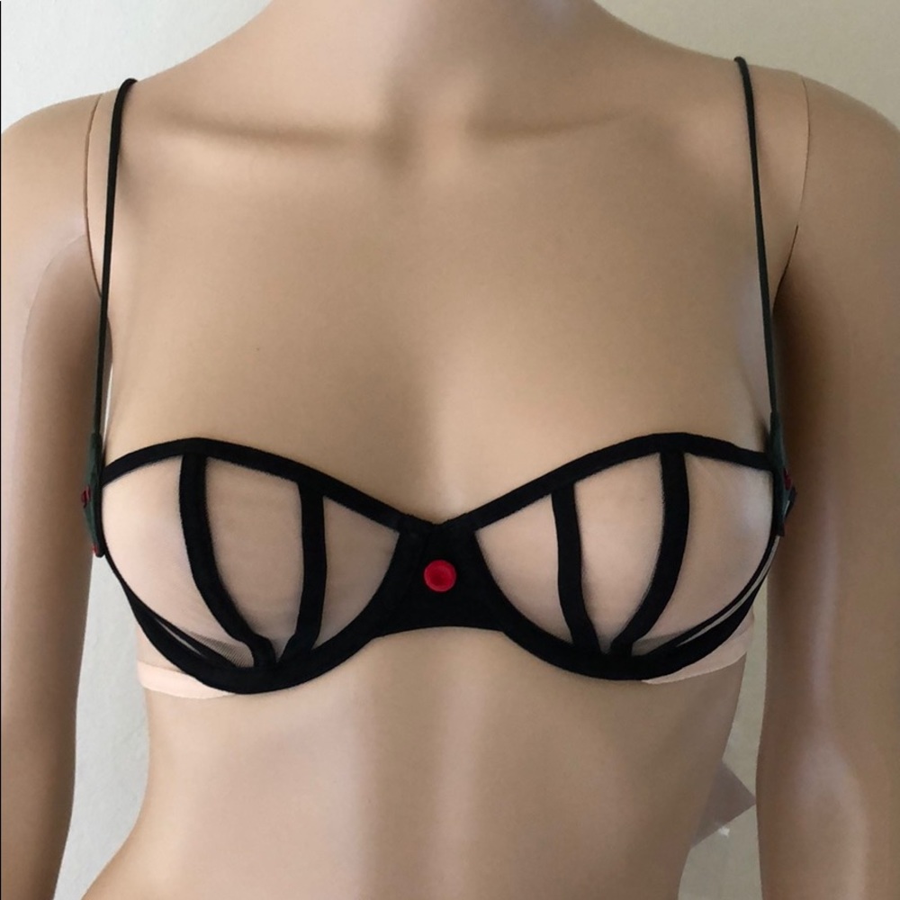 La Perla black label 32 b bra snake Swarovski NWT
